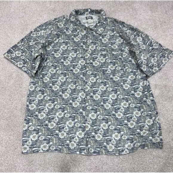 Quiksilver Button Down Shirt Men’s Multicolored Floral Short Sleeve Size XL - Picture 1 of 10